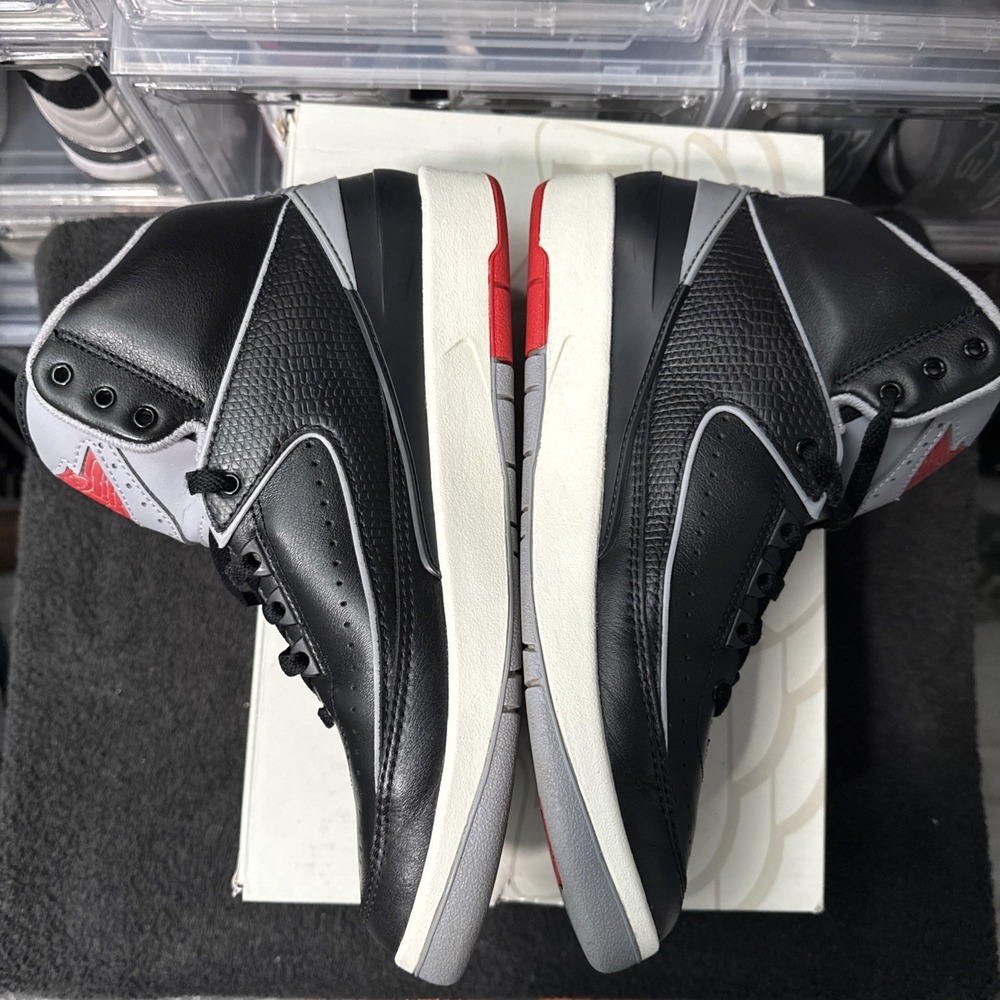 Nike Air Jordan 2 Retro Black Cement Men's Size 9 DR8884-001 Shoes w/ Box - Picture 2 of 9